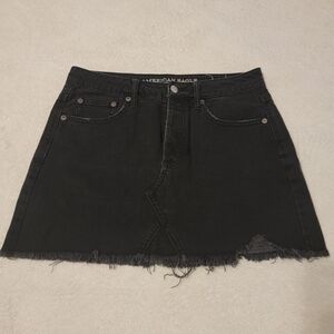 American Eagle Outfitters Black Denim Mini Skirt  Size 6